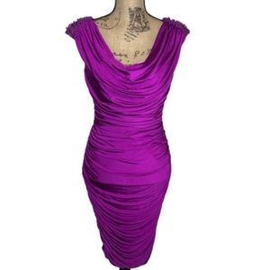 Tadashi Shoji beautiful runched bodycon dress